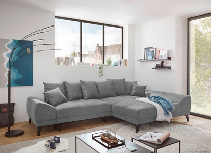 ED EXCITING DESIGN, ED EXCITING DESIGN Ecksofa »Scott L-Form«, frei im Raum stellbar, mit Bettkasten, Schlaffunktion und 8 Kissen, ED EXCITING DESIGN Ecksofa »Scott L-Form«, frei im Raum stellbar, mit Bettkasten, Schlaffunktion und 8 Kissen