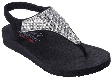Skechers, Skechers Sandale »MEDITATION-ROCKSTAR«, Sommerschuh, Sandalette, Riemchensandale, mit Glitzersteinen, Skechers Sandale »MEDITATION-ROCKSTAR«, Sommerschuh, Sandalette, Riemchensandale, mit Glitzersteinen
