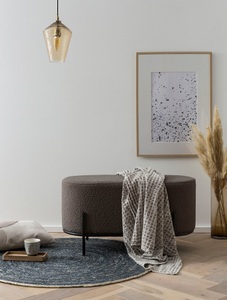 mutoni casual, Hocker Grovix anthrazit 80, SalesFever Polsterhocker, mit Design-Gestell aus schwarzem Metall
