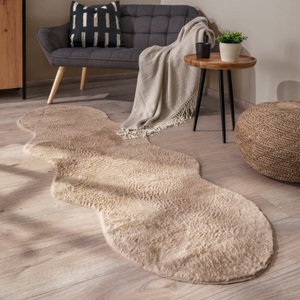 Paco Home Fellteppich »Pelt 640«, fellförmig, Kunstfell, Uni Farben, sehr weicher Flor