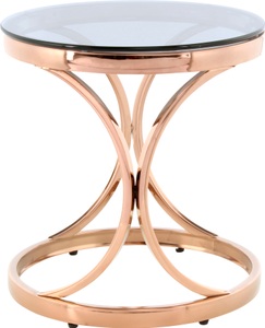 Kayoom, Kayoom Beistelltisch »Beistelltisch Weyda 125«, filigranes Design, Kayoom Beistelltisch »Weyda 125, in eleganter Gestaltung,runde Tischplatte aus Glas«, (1 St.), Glamouröses Design, hochwertige Verarbeitung, Hingucker-Gestell