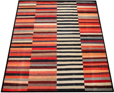 PACO HOME, Paco Home Teppich »Artigo 408«, rechteckig, 4 mm Höhe, Kurzflor, modernes gestreiftes Design, In- und Outdoor geeignet, ideal im Wohnzimmer & Schlafzimmer, 