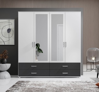 Schlafkontor, Schlafkontor Drehtürenschrank »Ivar Kleiderschrank mit Spiegel«, inklusive 2 Spiegeltüren und 2 farblich abgesetzten Schubkästen, Schlafkontor Drehtürenschrank »Ivar Kleiderschrank mit Spiegel«, inklusive 2 Spiegeltüren und 2 farblich abgesetzten Schubkästen