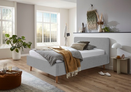 Novel, Novel - Bett MATTIS_8096 - grau - Textil - 140x200, Novel - Bett MATTIS_8096 - grau - Textil - 140x200