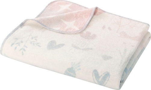 biederlack, Biederlack Babydecke Birdies, BIEDERLACK Babydecke »Birdies«, mit Farbverlauf in rosa-blau, Kuscheldecke