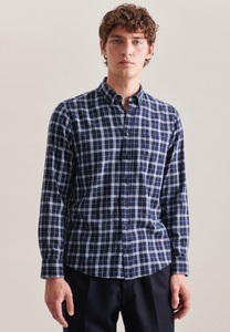 Seidensticker, Casual Hemd Regular Fit Langarm Karo Herren Dunkelblau S, 