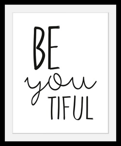 undefined, Bild »Spruch«, queence Bild »Spruch«, Schwarz-Weiss-Schriftzug-Motivationsbilder-Smileys, HD Premium Poster-Druck inkl. Holzrahmen