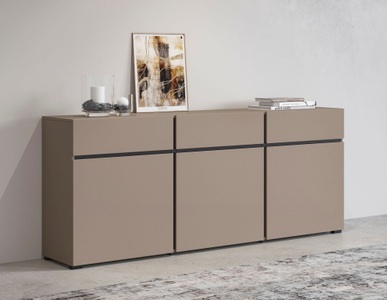 INOSIGN, INOSIGN Kommode »Cross«, Breite 180 cm, INOSIGN Sideboard »Cross,Breite 180 cm, moderne grifflose Kommode,3 Türen/3 Schubkästen«, Schubladenschrank mit viel Stauraum, Einlegeböden verstellbar