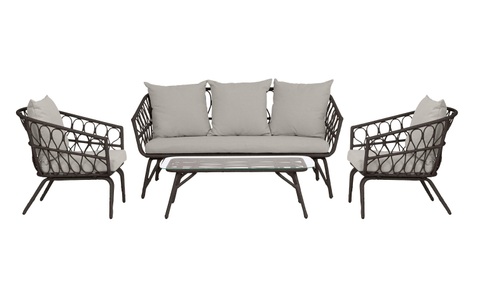 CoCon, Cocon Gartenlounge-Set »Margrethe, Braun/Nature, 5 Sitzplätze«, COCON Loungeset Margrethe, Braun/Nature, 5 Sitzplätze