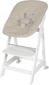 Roba, roba Treppenhochstuhl Born Up weiß Set 2 in 1 inkl. Aufsatz Greyish gesteppt, roba® Hochstuhl »Treppenhochstuhl 2-in-1 Set Born Up weiss«, mit Neugeborenen-Aufsatz, Greyish gesteppt