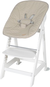 Roba, roba Treppenhochstuhl Born Up weiß Set 2 in 1 inkl. Aufsatz Greyish gesteppt, roba® Hochstuhl »Treppenhochstuhl 2-in-1 Set Born Up weiss«, mit Neugeborenen-Aufsatz, Greyish gesteppt