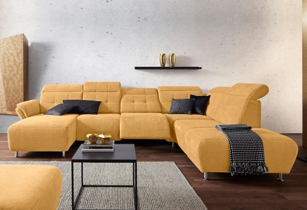 PLACES OF STYLE, Places of Style Wohnlandschaft »Manhattan«, 2 Sitze mit elektrischer Relaxfunktion, verstellbare Armlehnen, Places of Style Wohnlandschaft »Manhattan U-Form«, 2 Sitze mit elektrischer Relaxfunktion, verstellbare Armlehnen