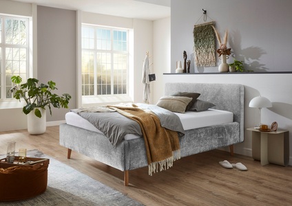 Novel, Novel - Bett MATTIS_8096 - grau - Textil - 140x200, Novel - Bett MATTIS_8096 - grau - Textil - 140x200