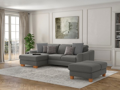 SIT&MORE, sit&more Ecksofa »Durness«, mit Federkern und hochwertigen Massivholzfüssen, wahlweise mit Kopfteilverstellung, Bettfunktion und Bettkasten oder mit Bettfunktion und Bettkasten, sit&more Ecksofa »Dundee L-Form«, mit Federkern und Massivholzfüssen, wahlweise mit Kopfteilverstellung