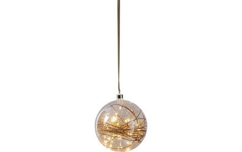 Best Season, LED-Dekokugel Glow klar, Rattan Ø 20 cm, Parforce Traditional Hunting LED-Lichterkette »LED-Weihnachtskugel«, 40 St.-flammig