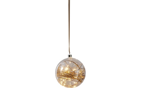 Best Season, LED-Dekokugel Glow klar, Rattan Ø 20 cm, Parforce Traditional Hunting LED-Lichterkette »LED-Weihnachtskugel«, 40 St.-flammig