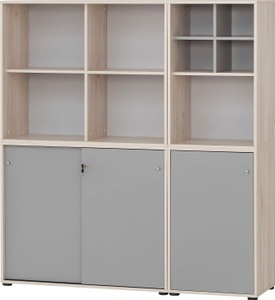 Schildmeyer, Schildmeyer Büro-Set »Serie 400«, (5 St.), bestehend aus 2 Regalen, 2 Schränken, 1 Regalkreuz, Schildmeyer Büromöbel-Set »Serie 400«, (5 tlg.), bestehend aus 2 Regalen, 2 Schränken, 1 Regalkreuz
