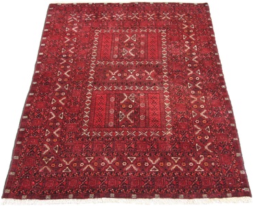MorgenLand, morgenland Wollteppich »Afghan Teppich handgeknüpft rot«, rechteckig, 7 mm Höhe, 