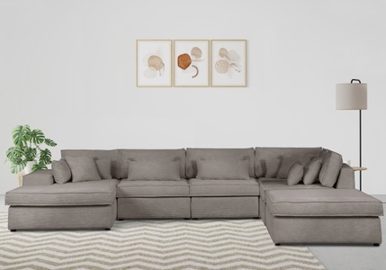RAUM.ID, RAUM.ID Wohnlandschaft »Enid«, 6 Teile, bestehend aus Modulen, in vielen Bezügen, auch in Breitcord, RAUM.ID Wohnlandschaft »Enid U-Form«, 6 Teile, bestehend aus Modulen, in vielen Bezügen, auch in Breitcord