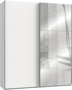 fresh to go, Fresh To Go Schwebetürenschrank »Level«, MID.YOU Schwebetürenschrank in weiss , Level 36 A , Metall , 4 Fächer , 200x236x65 cm , Dekorfolie,Dekorfolie,Nachbildung,Nachbildung , umfangreiches Zubehör erhältlich, In verschiedenen Grössen erhältlich, in verschiedenen Holzdekoren erhältl