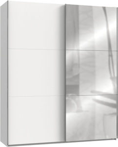 fresh to go, Fresh To Go Schwebetürenschrank »Level«, MID.YOU Schwebetürenschrank in weiss , Level 36 A , Metall , 4 Fächer , 200x236x65 cm , Dekorfolie,Dekorfolie,Nachbildung,Nachbildung , umfangreiches Zubehör erhältlich, In verschiedenen Grössen erhältlich, in verschiedenen Holzdekoren erhältl
