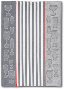 Dyckhoff, Dyckhoff Geschirrtuch »Gläser / Halbleinen«, (Set, 10 tlg.), Dyckhoff Geschirrtuch »Gläser / Halbleinen«, (Set, 10 tlg.), mit Gläser & Streifen Motiv, Masse je Tuch ca. 50x70 cm