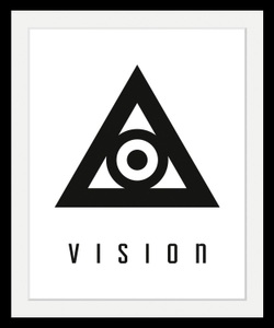 undefined, Bild »Vision«, queence Bild »Vision«, Schriftzug-Schriftzüge-Motivationsbilder-Schwarz-Weiss, HD Premium Poster-Druck inkl. Holzrahmen