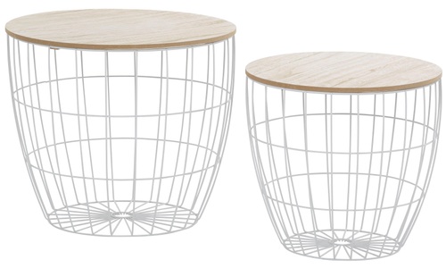 undefined, Beistelltisch weiß, aus Metall und Holz, 2er Set, my Flair Beistelltisch, (Set, 2 St.), mit abnehmbarer Tischplatte