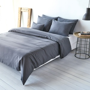TRAUMSCHLAF, TRAUMSCHLAF Bettwäsche »Cotton-Leinen in Gr. 135x200, 155x220 oder 200x200 cm«, (3 tlg.), Bettwäsche in Leinen-Baumwolle-Qualität, unifarbene Bettwäsche, 