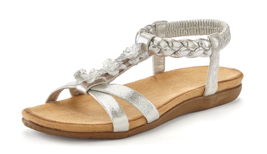 Lascana, LASCANA Sandale, mit Schmucksteinchen und elastischem Riemchen, LASCANA Sandale, Sandalette, Sommerschuh mit Schmucksteinchen und elastischem Riemchen