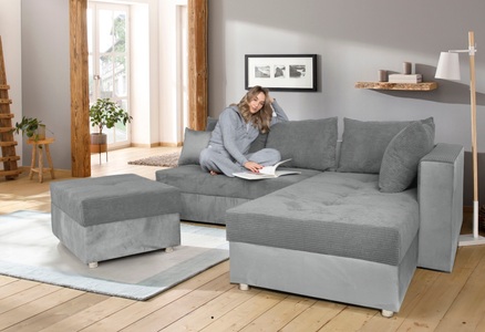 COLLECTION AB, COLLECTION AB Ecksofa »30 Jahre Jubiläums-Modell Italia«, mit Bettfunktion und Bettkasten, in Cord-Samt Mix, COLLECTION AB Ecksofa »Italia L-Form«, mit Bettfunktion und Bettkasten, in Cord-Samt Mix