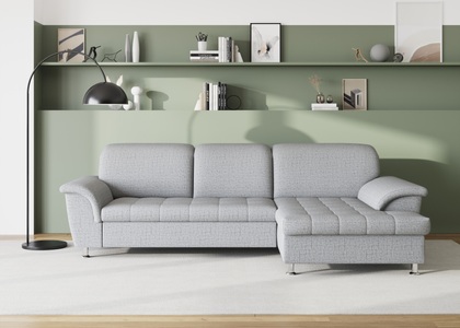 DOMO collection, DOMO collection Ecksofa »Franzi«, wahlweise mit Bettfunktion, Bettkasten und Kopfteilverstellung, frei im Raum stellbar, DOMO collection Ecksofa »Franzi Steppung im Sitzbereich B7T/H: 278/162/80 cm, L-Form« wahlweise mit Bettfunktion, Bettkasten und Kopfteilverstellung