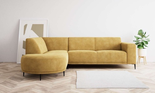 ANDAS, andas Ecksofa »Vorby«, L-Form, Breite 252 cm, weicher Chenille-Stoff, schwarze Metallfüsse, andas Ecksofa »Vorby«, L-Form, Breite 252 cm, weicher Chenille-Stoff, schwarze Metallfüsse
