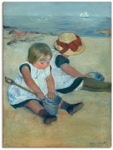 Artland, Artland Wandbild »Spielende Kinder am Strand. 1884«, Bilder von Kindern, (1 St.), in vielen Grössen & Produktarten - Alubild / Outdoorbild für den Aussenbereich, Leinwandbild, Poster, Wandaufkleber / Wandtattoo auch für Badezimmer geeignet, Artland Wandbild »Spielende Kinder am Strand. 1884«, Bilder von Kindern, (1 St.), als Alubild, Leinwandbild, Wandaufkleber oder Poster in versch. Grössen