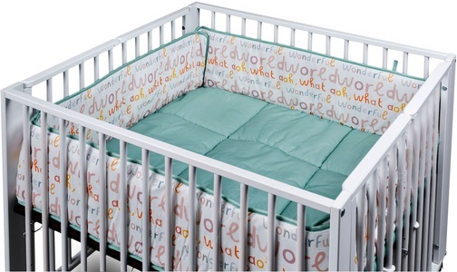 tiSsi, tiSsi® Laufgittereinlage für Laufgitter Moritz Wonderful World bunt, tiSsi® Laufgittereinlage »Moritz, 4-Eck, mint wonderful world«, (2 tlg., Nestchen und Laufgittereinlage), passend für tiSsi® Laufstall Moritz