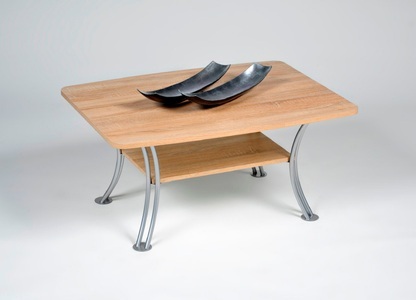 Pro-Line, PRO Line Couchtisch, Holz Nachbildung, Buche oder Sonoma Eiche, Metallgestell & Ablageboden, 