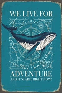 QUEENCE, queence Metallbild »Adventure«, Sprüche, (1 St.), queence Metallbild »Adventure«, Sprüche, (1 St.)
