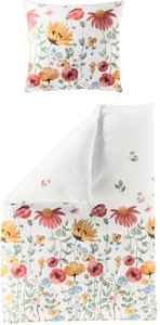 BIERBAUM Bettwäsche »3992«, (2 tlg.), Mako-Satin, 100 % Baumwolle, pflegeleicht, floral