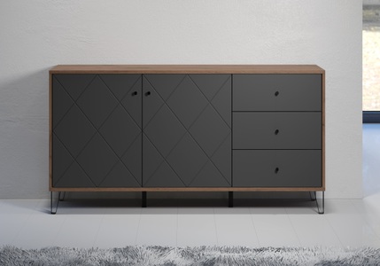 Places of Style Sideboard »Molveno«, (1 St.), aussergewöhnliches Design mit strukturierten Fronten, Soft-Close
