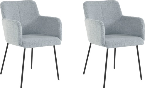 INOSIGN, INOSIGN Armlehnstuhl »Teja«, 2 St., Luxus-Microfaser Teddyoptik, im 2er Set, mit schwarzen Metallbeinen, in verschiedenen Bezugsqualitäten und Farbvarianten erhältlich, Sitzhöhe 48 cm, 