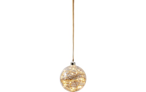 Best Season, LED-Dekokugel Glow klar, Rattan Ø 15 cm, Star Trading Glow Glaskugel Dekoration 16 cm