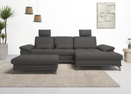 Places of Style Ecksofa »Costello«, incl. Sitztiefenverstellung und Armlehnfunktion, incl. 2 Nierenkissen