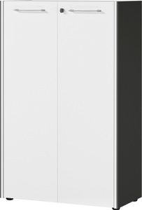 Pfister, Aktenschrank PASADENA - weiss/graphit - Holzwerkstoff - 75/40/120 cm, Aktenschrank PASADENA - weiss/graphit - Holzwerkstoff - 75/40/120 cm