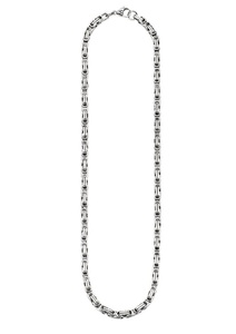 Bruno Banani, Bruno Banani Edelstahlkette »B0029N/20/00/55«, Bruno Banani Edelstahlkette »Schmuck Geschenk, Halskette Königskette 4-Kant-Optik Silberfarben«