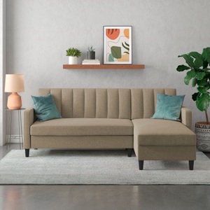 Dorel Home, Dorel Home Ecksofa mit Schlafffunktion, Recamiere mit Stauraum beidseitig montierbar, Rückenlehne 2-teilig und 3-fach verstellbar, Dorel Home Ecksofa »Celine, L-Form,« mit Bett-Funktion und Stauraum. Recamiere beidseitig montierbar