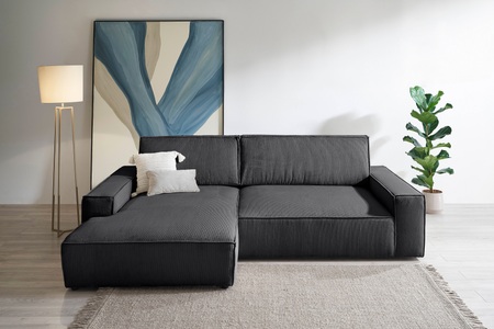 HOME AFFAIRE, Home affaire Ecksofa »NEU: SHERWOOD XXL 284, Big-Sofa L-Form, tiefe Sitzfläche 95 cm, Cord« Recamiere rechts/links, als Schlafsofa stellbar, Cord u. Leinenoptik, Home affaire Ecksofa »NEU: SHERWOOD XXL 284, Big-Sofa L-Form, tiefe Sitzfläche 95 cm, Cord« Recamiere rechts/links, als Schlafsofa stellbar, Cord u. Leinenoptik