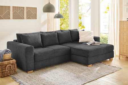 Jockenhöfer Gruppe, Jockenhöfer Gruppe Ecksofa »Kampen«, Bettfunktion, Federkern, Bettkasten, Ottomane links oder rechts, Jockenhöfer Gruppe Ecksofa »Kampen L-Form, B: 288 cm« mit Bettfunktion, Bettkasten & Zierkissen, Federkern