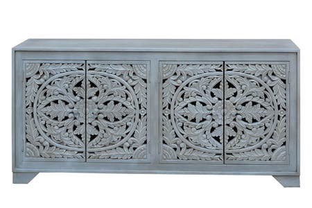 Home affaire Sideboard »Kenmare«, Mangoholz, dekorative Schnitzereien, Breite 170 cm