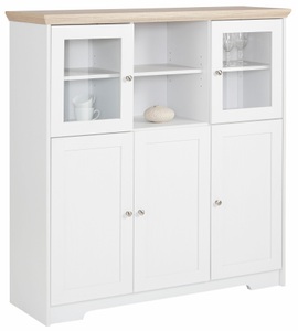 HOME AFFAIRE, Home affaire Highboard »Nanna«, in duroplastischer Oberfläche Folien Eichen-Optik, Breite 118 cm, Home affaire Highboard »Nanna«, Vitrine in Eichen-Optik, Breite 118 cm