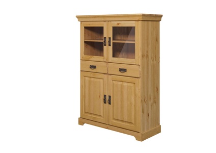 Home affaire Highboard »Rügen«, zertifiziertes Massivholz, Höhe 131 cm, im Landhausstil
